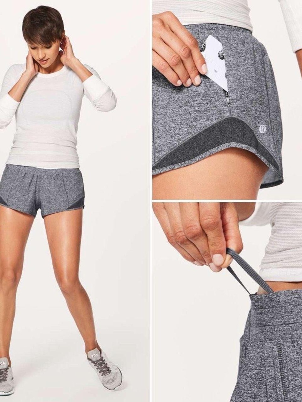Lululemon Hotty Hot Low-Rise Lined Short, 2.5” HEATHER LUX MULTI BLACK NWOT SZ 8 - Picture 5 of 16
